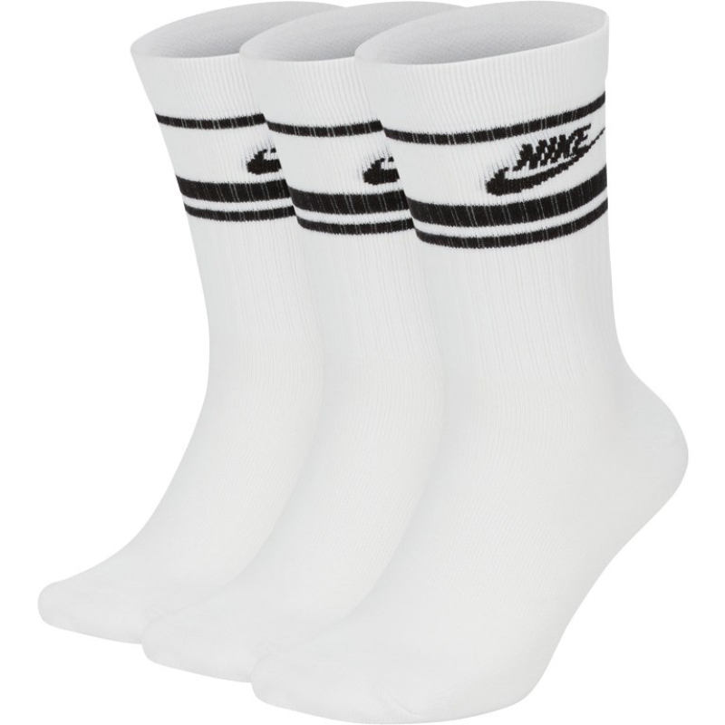 Nike Essential Stripe Crew Sock - White/Black/White