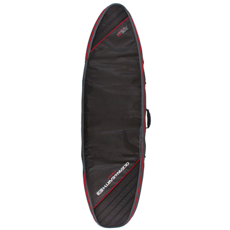 Ocean & Earth Double Compact Shortboard Board Cover - Black/Red