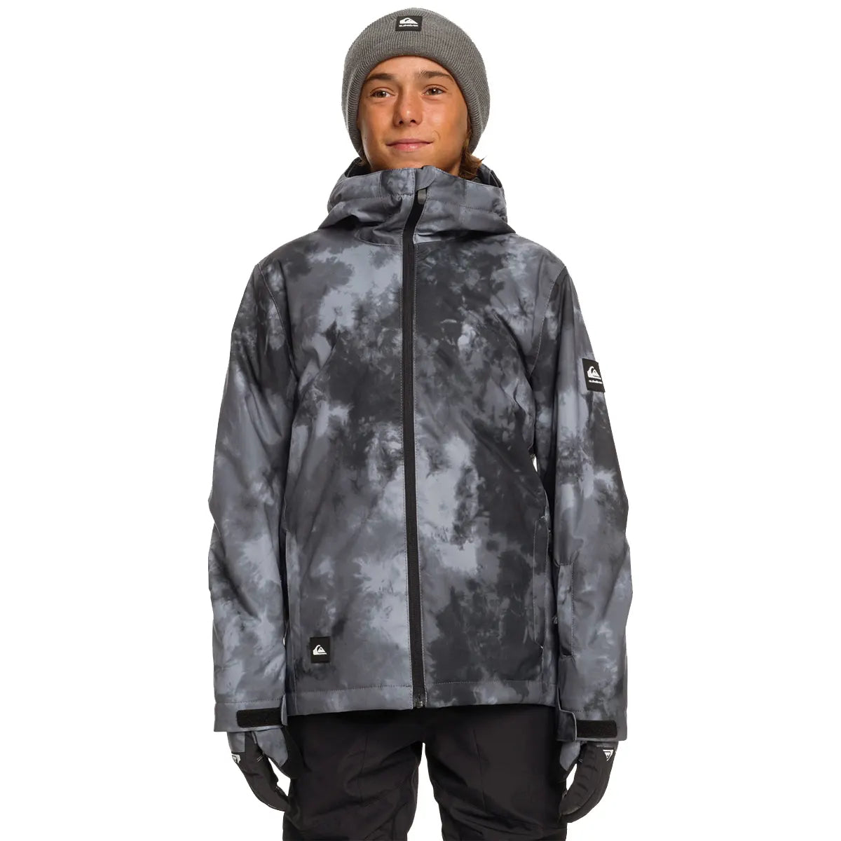 Quiksilver Mission Printed Youth Jacket - True Black Quiet Storm