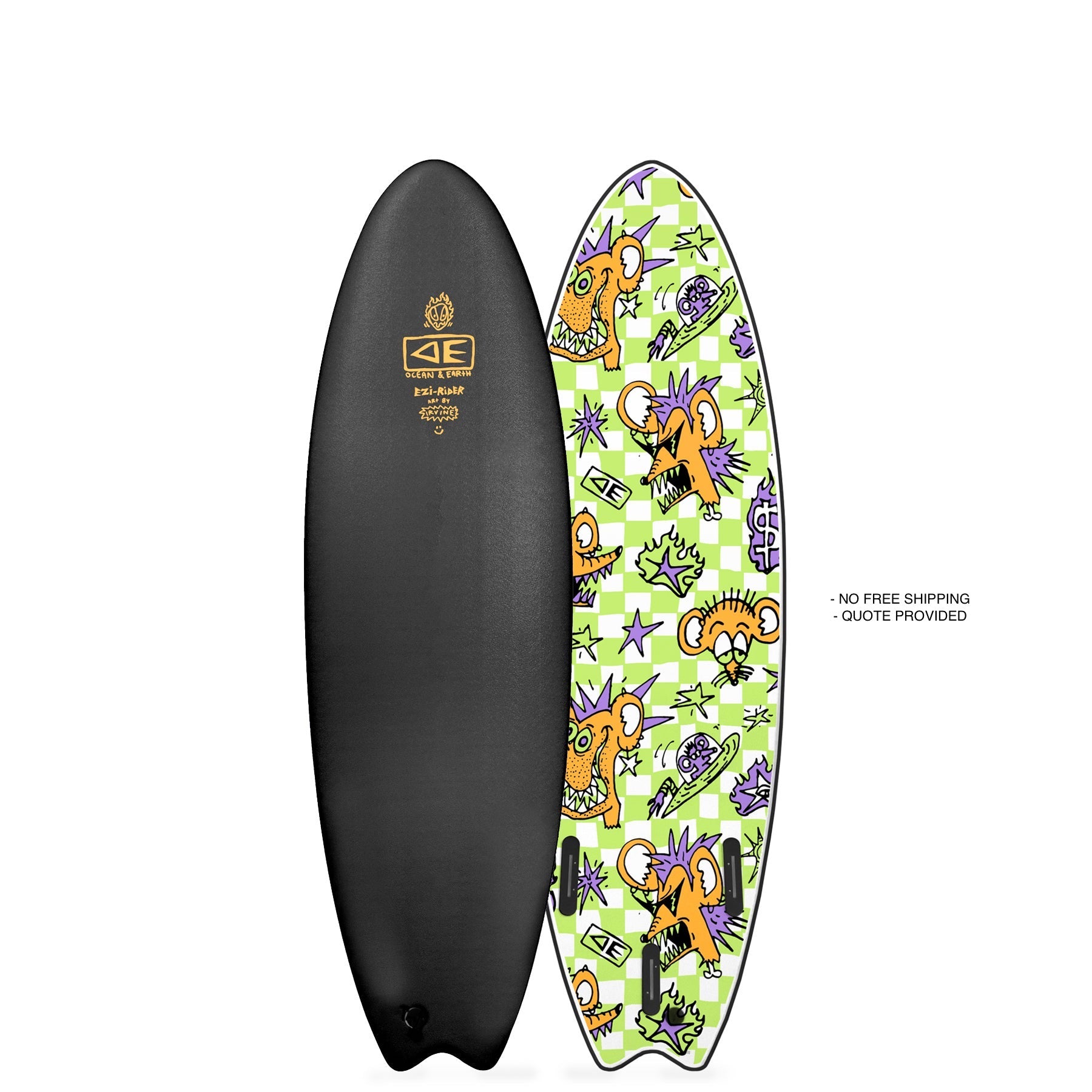 Ocean and Earth Brains Ezi-Rider 7ft - Brains Black - STM Snow