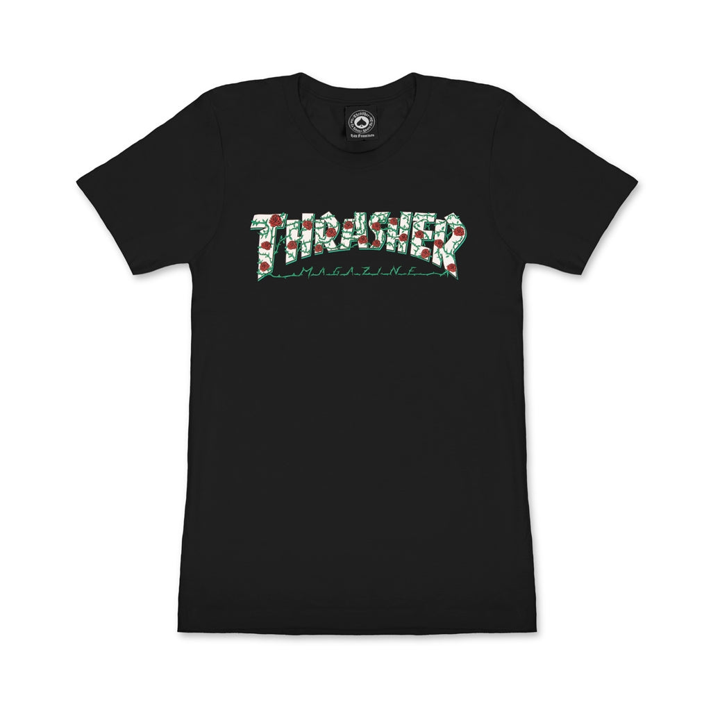 Thrasher Roses Logo Womens Tee - Black